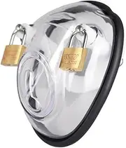 New Male Silicone Chastity Cage Device penis Cage Penis Rings Lock Restraint BDSM Man (Clear)