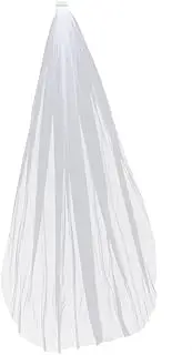 [Healeved] Elegant Long Single Layer Wedding Veil with Comb Meters Pure White Bridal Veil Accessories for Brides Flowing Design Easy Attachment for Wedding Ceremonies