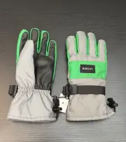 Hurley Winter Snow Gloves Men’s Sz Small Medium Snowboard Ski Green Gray Mittens