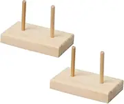 BELLIFFY 2pcs Wooden Thread Spool Holders for Organizing Knitting Embroidery Durable Household Accessory with Stable Base for Sewing Quilting and Crafting