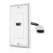 HDMI Wall Plate Dual 1 Port Socket Plug Jack Outlet Cover 4K Ethernet Pass-Thru
