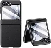 [Wuhaizher] Samsung Z Flip 6 Case with Hinge Protection [Built-in Screen Protector] Shockproof PC Ultra Thin Anti Scratch Full Coverage Protective Phone Cover for Samsung Galaxy Z Flip6 5G, Black