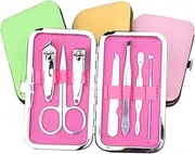 Nail Clippers Nail kit Manicure Set, 19/10/7Pcs Stainless Steel Professional Scissor Travel Suit with Box Toe Trimmer Manicure Cutter Kit Nail Tools(7pcs Random Color)