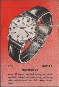 在飛比找Yahoo!奇摩拍賣優惠-Bulova 1955 Navigator手上鍊古董錶 男錶