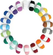 [Caron] Little Crafties™ 20 Assorted Acrylic Yarn Skeins 63yd Each for Knitting and Crochet Projects, Multipack Starter Kit