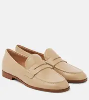 [Gianvito Rossi] Gianvito Rossi Georgie Nuit patent leather loafers AU 7 beige