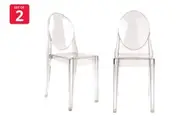 Set of 2 Matt Blatt Philippe Starck Victoria Ghost Chairs Replica (Smoke)