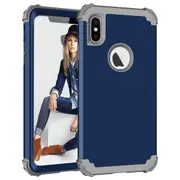 MCC Impact iPhone Xs Max Shockproof 3in1 Rugged Case Cover Apple XsMax [Dark Blue]