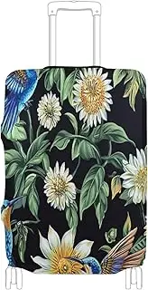 [Joisal] Colorful Hummingbirds Suitcase Protector Cover Tsa Approved Fit 18-32 Inch Luggage Sleeve, Colorful Hummingbirds, L 26-28 in