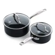 Chatham Black Prime Midnight Hard Anodized Healthy Ceramic Nonstick 1QT and 2...