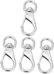 4pcs Heavy Duty Stainless Steel Swivel Eye Snap Hooks for Keychains Flagpoles Pet Chains and Diving Gear Reliable Versatile and Weather Resistant Clips