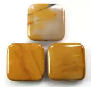 Three (3) Mookaite Jasper 30mm Square Beads Deep Rich Coloring Mookite (241)