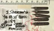 5 VINTAGE J JACKSON -YE OLDE QUILL #187 FINE FLEX BRONZE DIP PEN NIBS-LETTERING+