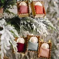 在飛比找ETMall東森購物網優惠-H圣誕節裝飾用品 木盒子小公仔掛件 兒童禮物小娃娃吊件樹掛飾