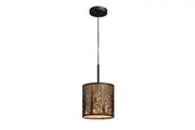 Avery Classic Pendant Lamp Light ES Aged Bronze With Amber Small Round