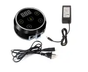 2A Tattoo Power Supply Touch Lcd Display Tattoo Pen Machine Power Box Us Plug Switch Button 1/4In Single Jack Input Black