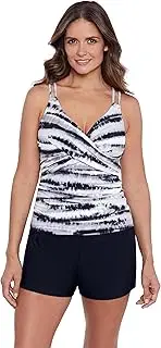 Shapesolver Women's Cross Over Tankini Top