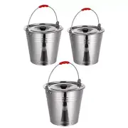 Stainless Steel Bucket with Lid Ice Bucket Multipurpose Storage Container Water