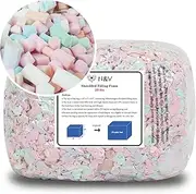 N&V 20 LB (9 KG) Shredded Foam Filling, Hexagonal Shape, Safe and Healthy High Density Foam, Odorless and Allergen Free, Perfect Stuffing for Bean Bags, Plush, Pillows, Dog Beds, Cushions and Crafts