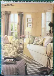 3877 Butterick One-Size Waverly Drapes Slipcovers Pillows Sewing Pattern Uncut