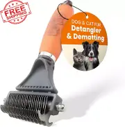 Gopets 2-Sided Dematting Comb - Professional Grooming Rake for Cats & Dogs, Long