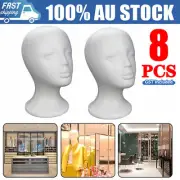 8PCS Practical Foam Female Mannequin Head Wigs Glasses Cap Display Holder Stand