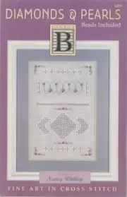 Studio B Diamonds & Pearls Beads Nancy Whitley Drawn Thread Cutwork Cross Stitch