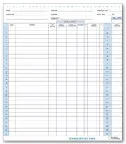 L483 Accounts Payable Vendor Ledger 9 1/2 x 11" QTY 25