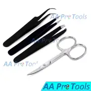 4Pcs / Set Professional Eyelashes Extension Tool Kits Tweezers Scissors Makeup
