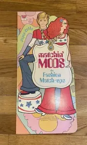 1968 WHITMAN PAPER DOLL BOOK: matchin MODS The Fashion Match-Ups Uncut Hippie