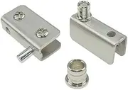 Glass Door Hinge Panel,Glass Clamp,2Pairs Door Clamp Hinge Sliver Glass Door Pivot Hinge for Cabinet,Table Doors,Glass Shelf Suit for 5-8mm Glass(S) (Size : M) (Size : S) (Size : M) M (Size : S)
