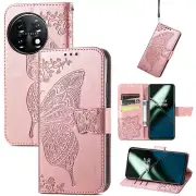 For OnePlus 11 5G Shockproof Luxury Butterfly Leather Wallet Card Stand Case