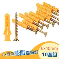 在飛比找蝦皮商城優惠-台灣霓虹 小黃魚膨脹螺絲釘加長螺栓M6x40mm10套組 塑