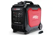 GENPOWER 4.7kW Peak 3.8kW Inverter Generator, Push Button Start, Portable w/ Wheels, Camping, Backup, Mobile A/C