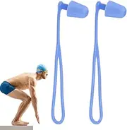 Swimmers Ear Plugs | Waterproof Ear Plugs Silicone | Waterproof Reusable Hearing Protection Earbuds with Lanyard, Exercise Accessories for Adults Kids Swimmer