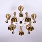 10 Arm, 20 Lights, Brass Diabolo Chandelier 1950s inspired Design Handcrafted Br