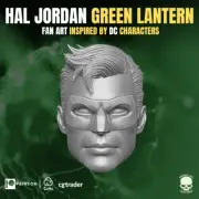 Green Lantern Hal Jordan v1 custom head for use w/ 4" 6" 7" 12" DC Comics figure