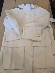*NWT* COLUMBIA Ladies Double Pocket Omni-Tech Rain Jacket Coat (Cream,MEDIUM)