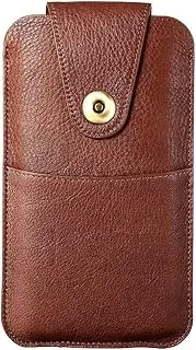 Phone Holster Compatible with iphone11 / XR Genuine Leather Cellphone Holster Case with Credit Card Holder，Compatible with Samsung Note10/s10/s20/Samsung s5(Coffee)