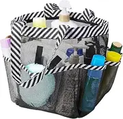 Shuoteng Hanging Shower Caddy, 8 Storage Pockets，Quick Dry Mesh Toiletry Organiser, Grey,Mesh Shower Caddy Tote Bag,Portable Shower Tote Bag for College Dorm