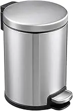 Dolphy 3L Round Stainless Steel Pedal Bin – Compact Foot Pedal Waste Bin with Soft Close Lid, Rust-Resistant & Hygienic, Ideal for Bathroom, Bedroom, Office & Kitchen Use