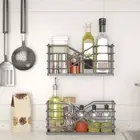 Wall Mounted Spice Rack Punch-free Debris Storage Rack Bathroom