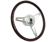 Ford Bronco 9 Bolt 15" Classic Espresso Wood Deluxe Steering Wheel Kit, IDIDIT (for: Ford)