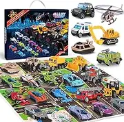 Advent Calendar 24 Piece Toy Vehicle Countdown Christmas Surprise for Kids 24 Days of Fun Advent Calendar Boys Holiday Xmas Toddler Countdown to Christmas Vacations