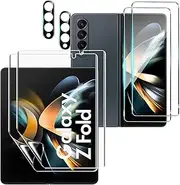 (3+3PCS) RUNGOS for Samsung Z Fold 3 Screen Protector (Inside Flexible TPU Film+Front Tempered Glass+Camera Lens Protector) No Bubbles Screen for Samsung Galaxy Z Fold 3 Screen Protector 4st 2021