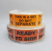 Ready to Ship & This Is A Set Do Not Separate Orange 1"×2" Sticker Label Lot FBA