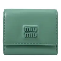 在飛比找PChome24h購物優惠-MIU MIU 5MH043 金屬LOGO扣式零錢短夾.鼠尾