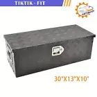 30"X13"X10" Aluminum Truck Tool box Trailer Pickup Storage Toolbox Black w/Lock