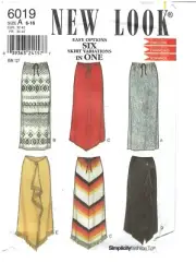 New Look 6019 Six Sizes in One size A 6-16 Skirt Variations sewing pattern uncut