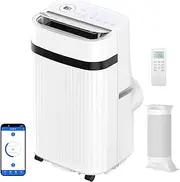 Advwin 14000BTU Portable Air Conditioner – 4-in-1 Cooling/Heating/Dry/Fan, Smart App & LED Touch Control, Ultra-Quiet Operation with 360° Casters, Window Kit & Remote for 20-30㎡ Rooms